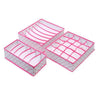 3PCS/SET Foldable Underwear Organizer Bra Tie Scarf Clothes Storage Box Container Wardrobe Closet Organizer Drawer Dividers Case