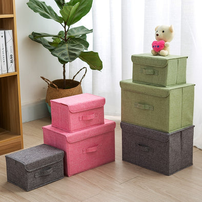 cotton Fabric Cube Storage Box Cartoon Embroidery Laundry Basket for Cupboard Drawer showcas storage holders Toys organizer bins