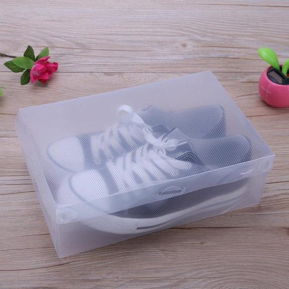 10 Pcs Transparent Clear Plastic Shoe Box Storage Shoe Boxes Foldable Shoes Case Holder Transparent Shoes Organizer Cases Boxes