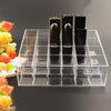 Portable transparent 24 Grids Makeup Storage Box for Lipstick Holder Organizer Nail Polish Display Stand