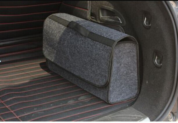 Car Trunk Organizer Foldable Storage Bag Box Cargo Portable Gray Woolen Felt