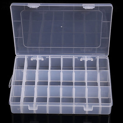 Portable 10/15/24/36 Grids Adjustable Plastic Jewelry Beads Pills Nail Tips Storage Box Case Container Home Supplies